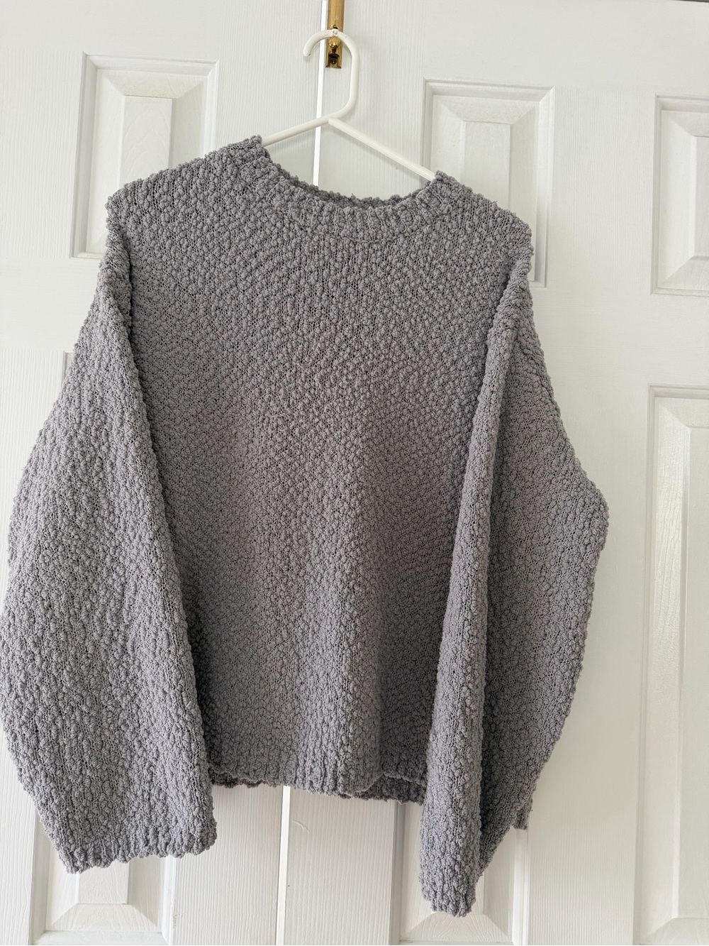 H&M Light Gray Textured Crewneck Sweater
